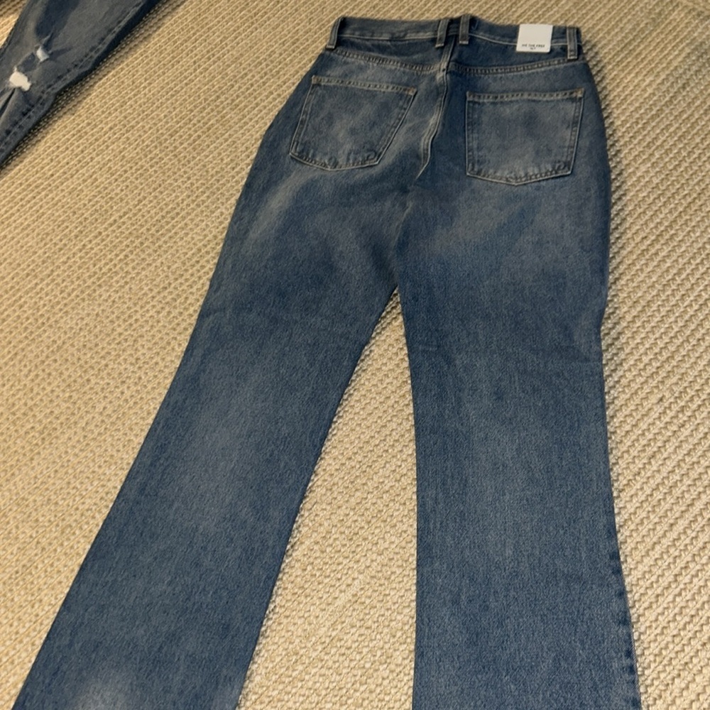Free People High Waist Denim Shaggy Jeans Sz 27 - Picture 10 of 13